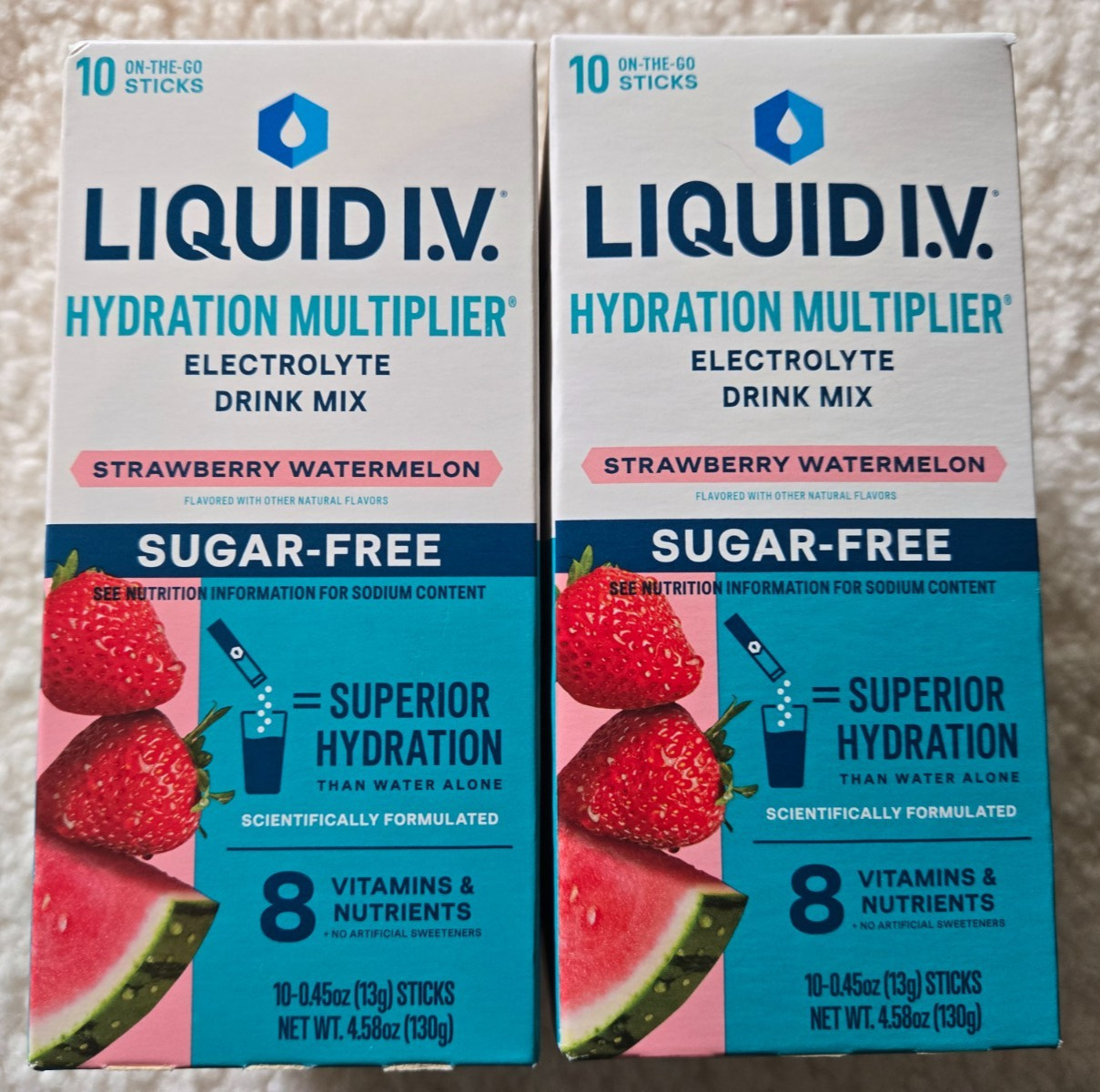 Liquid IV Hydration Multiplier Electrolyte Drink Mix Strawberry Watermelon 20 pc
