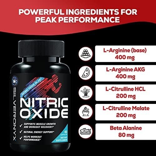 Oxido Nitrico y L-arginina Extra Fuerte Para Aumentar La Energia Muscular 60 Ct