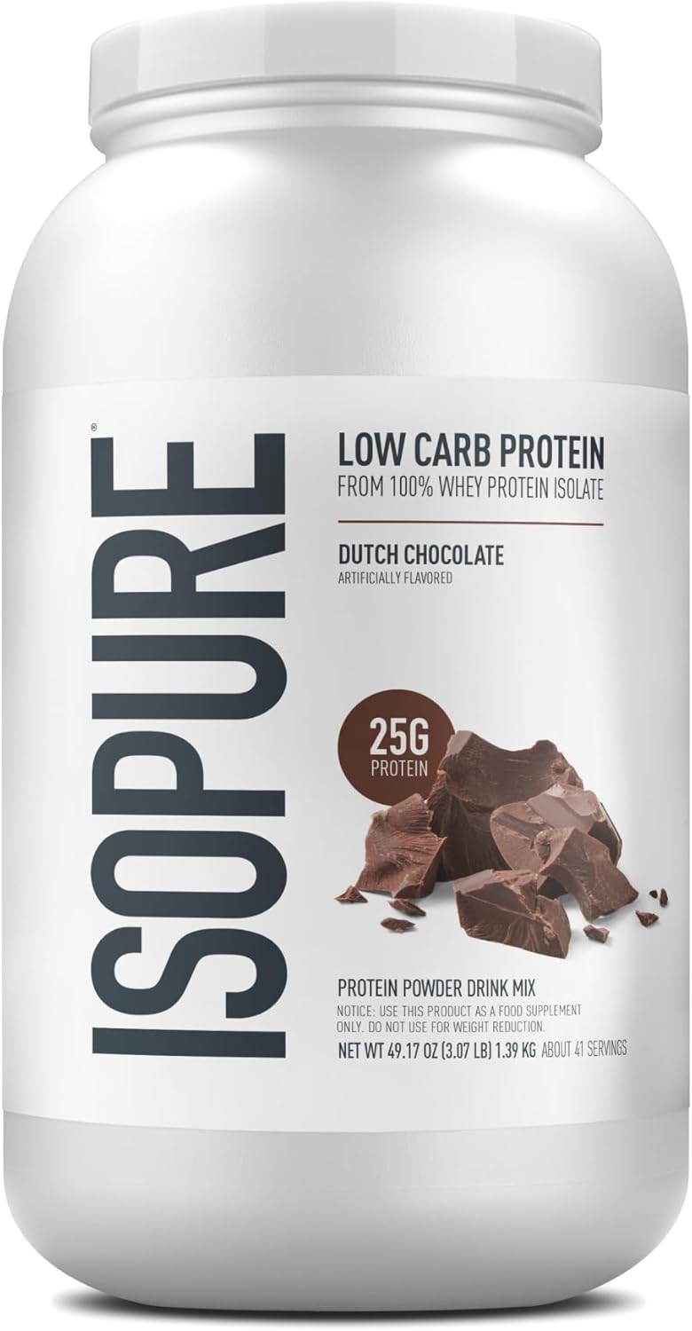 Isopure Dutch Chocolate Low Carb Protein Powder 3lb 41 Servings BB: 07/2027