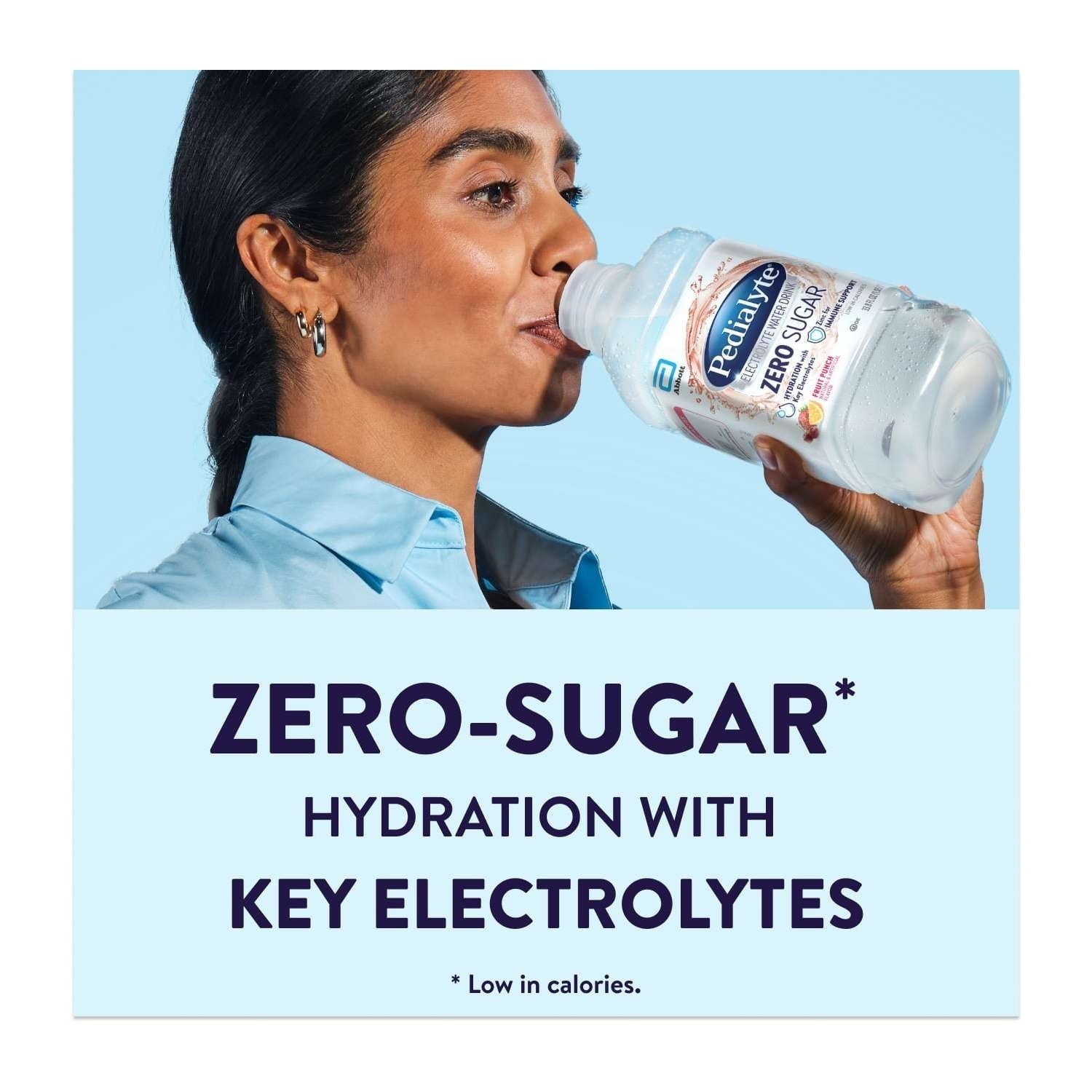 Pedialyte Zero-Sugar Electrolyte Drink, Fruit Punch Flavor, 1 Liter