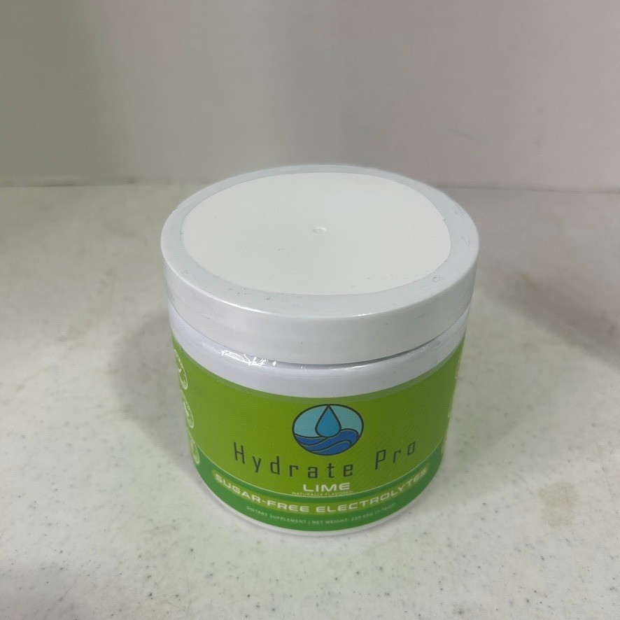 Hydrate Pro Sugar-Free Electrolytes Lime Flavor Dietary Supplement 7.76oz 220g