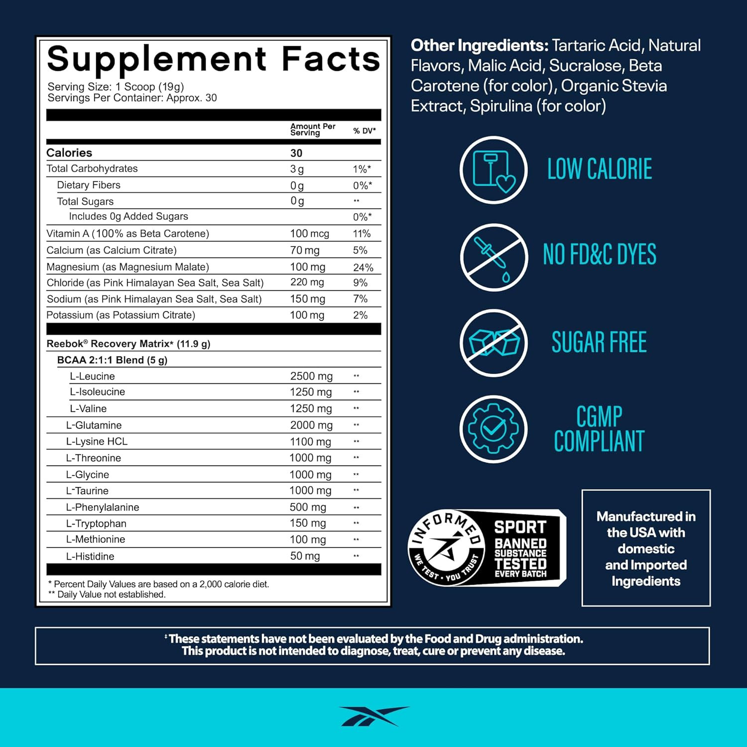 Reecover Amino Acids + Electrolytes | 8G Eaas, 5G Bcaas, Hydration Matrix | Musc