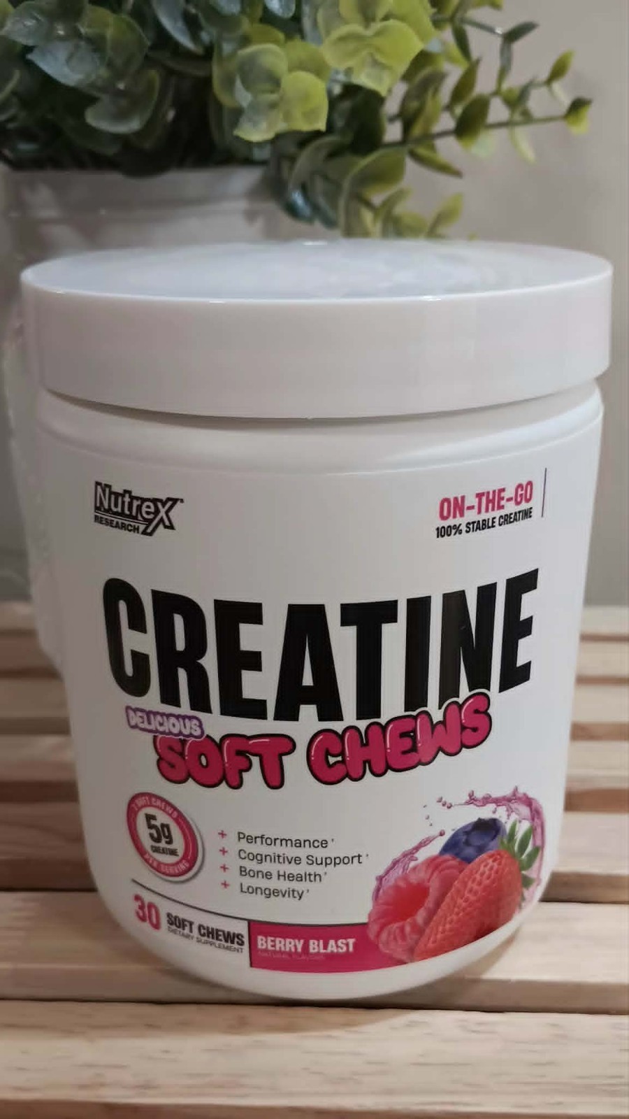 Nutrex CREATINE SOFT CHEWS – BERRY BLAST – 30 SERVINGS – EXP 04/2028