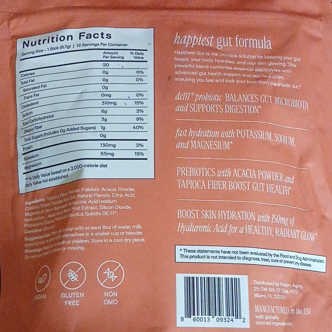 Happy Aging Electrolyte Hydration Powder 4 Flavor. 48 Servings 3.64oz Ea