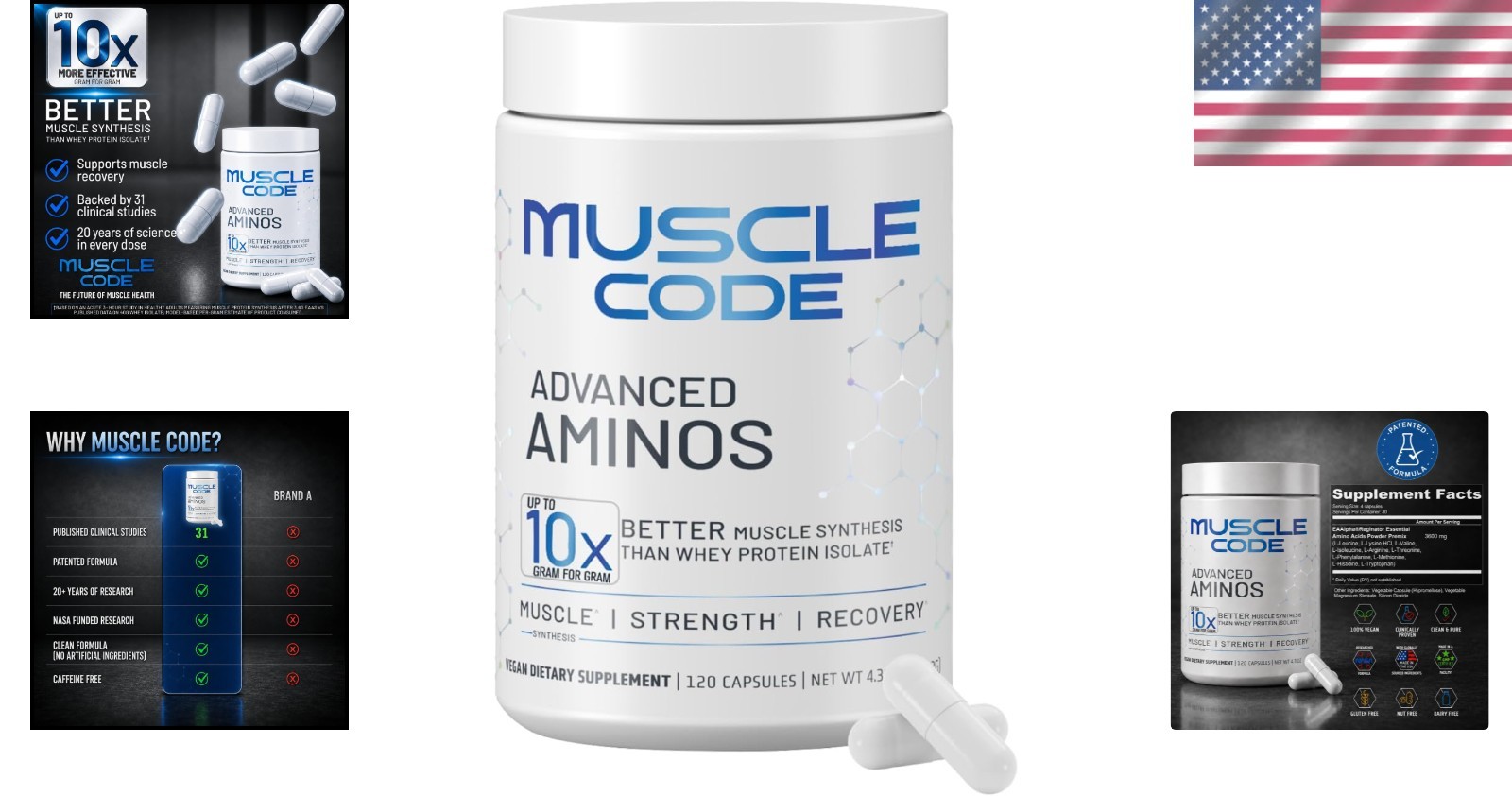 NAUTILUS Muscle Code Essential Amino Acid Capsules – Muscle Synthesis & Repair &