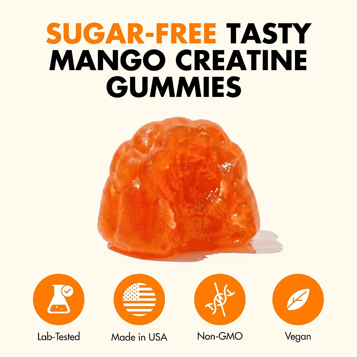 Secret Element Creatine Monohydrate Gummies 5000 mg per Serving, Sugar Free Vega