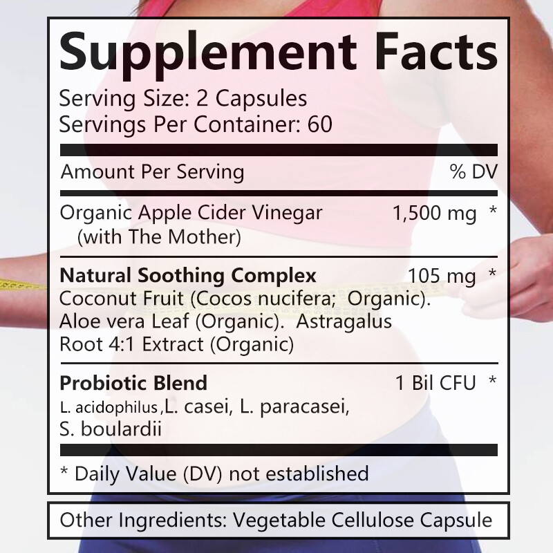 Apple Cider Vinegar – Contains Probiotics, Coconut, Aloe Vera Weight Loss Caps