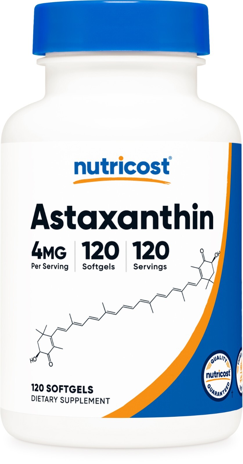 Nutricost Astaxanthin 4mg, Gluten Free and Non-GMO, 120 Softgels