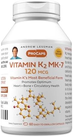 ANDREW LESSMAN Vitamin K2 MK7 120 mcg 60 60 Count (Pack of 1), 120 Mcg