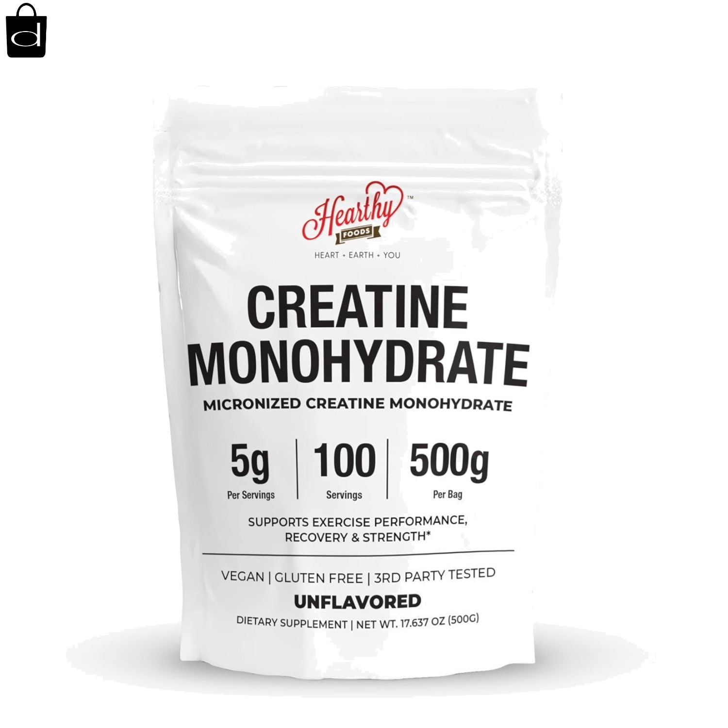 Creatine Monohydrate Micronized Powder 500G – 100 Servings – Unflavored