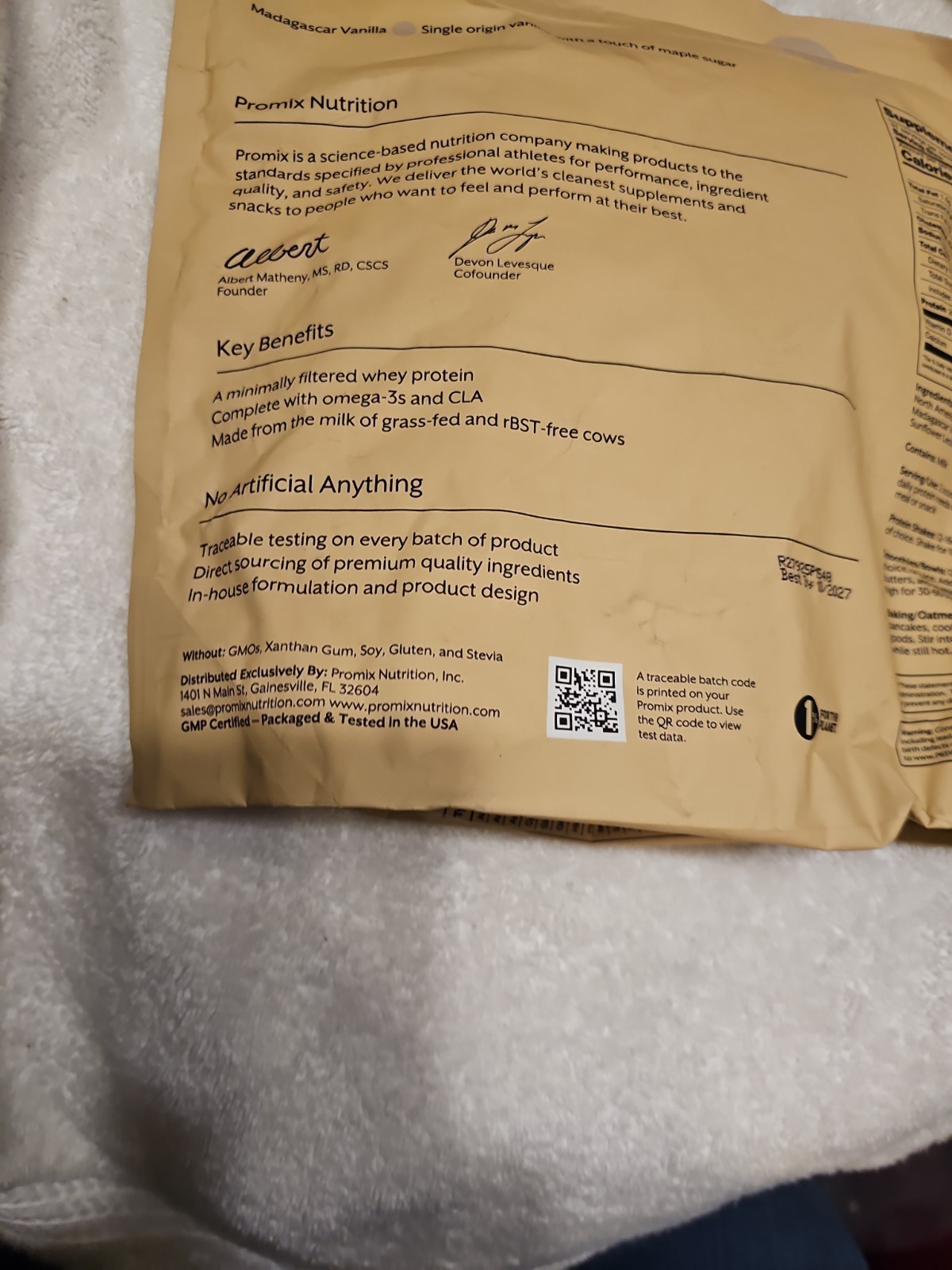 Promix Grass Fed Whey Protein Madagascar Vanilla 2.5lb Clean Protein