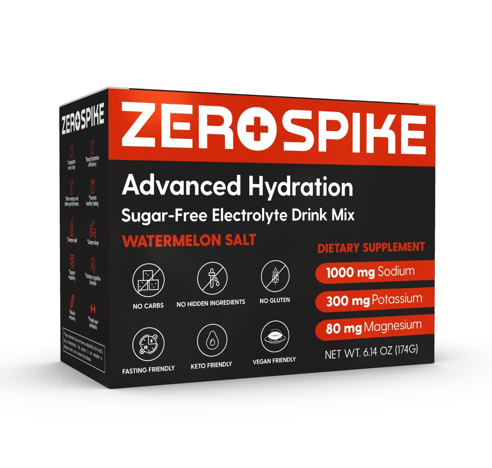 Keto Electrolyte Powder Packets | No Sugar Hydration Drink Mix | 30 Sticks, Wate