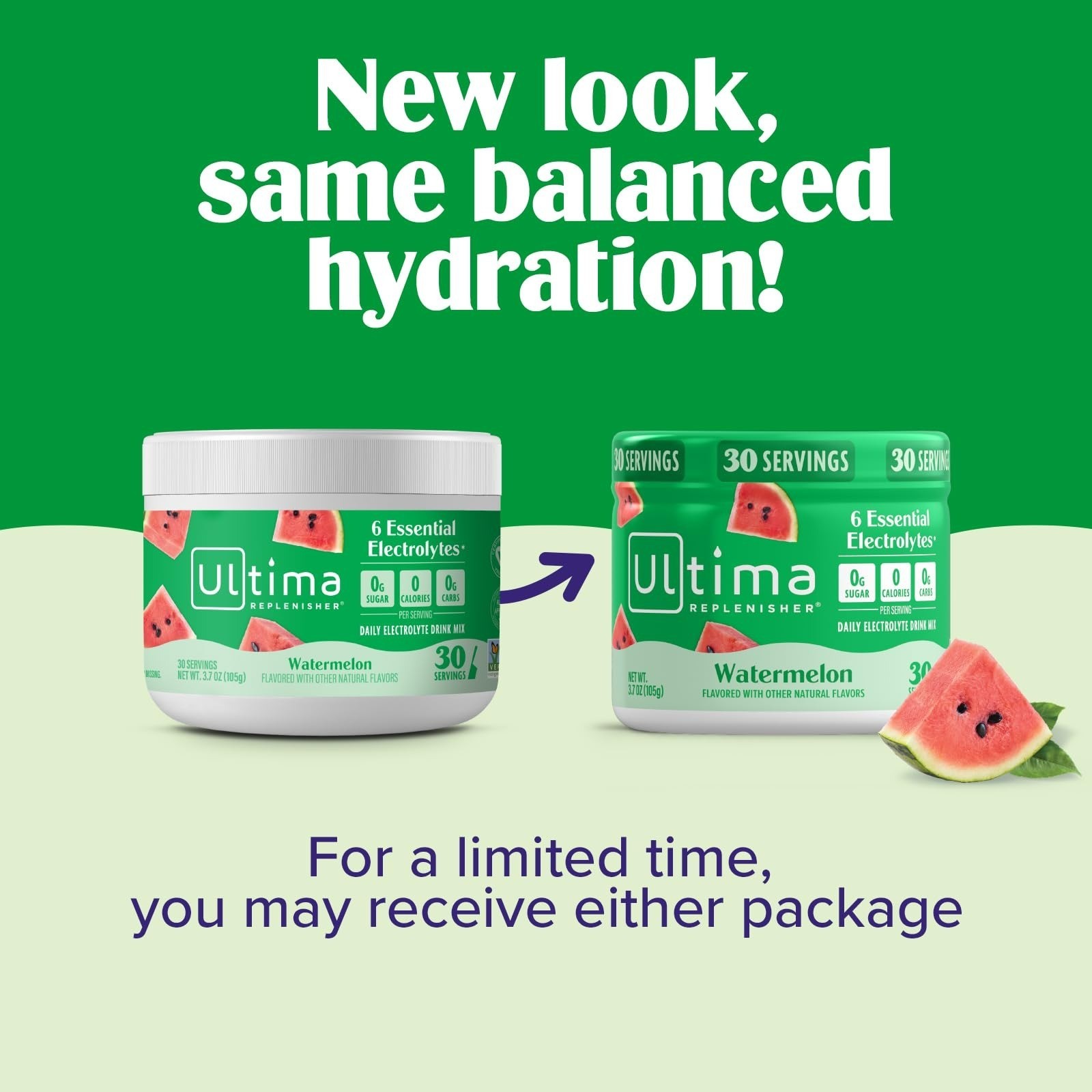 Ultima Replenisher Electrolyte Powder Drink Mix – Watermelon, 30 Servings