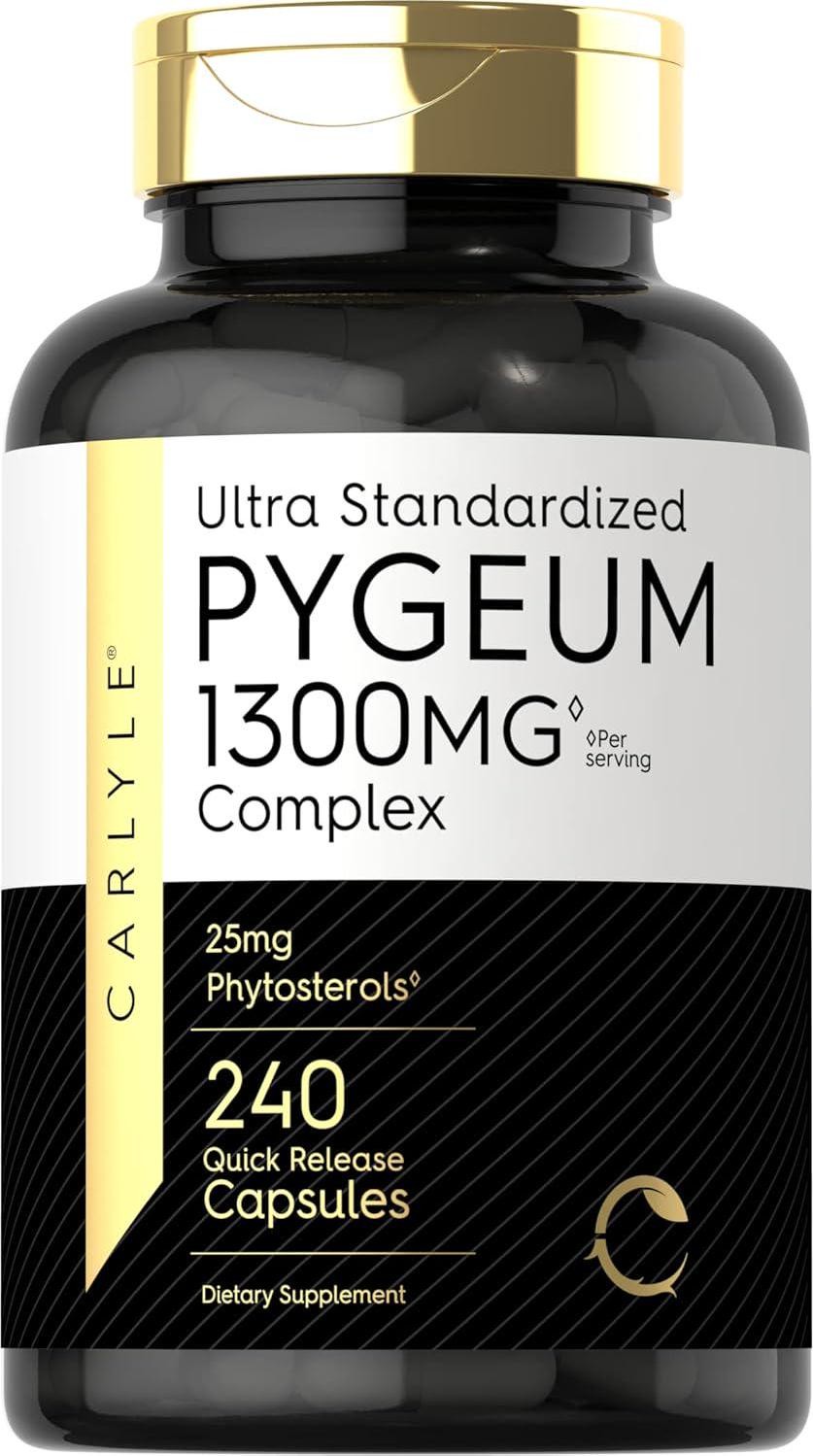 Carlyle Pygeum Supplement 1300mg | 240 Capsules | Non-GMO, Gluten Free | Bark