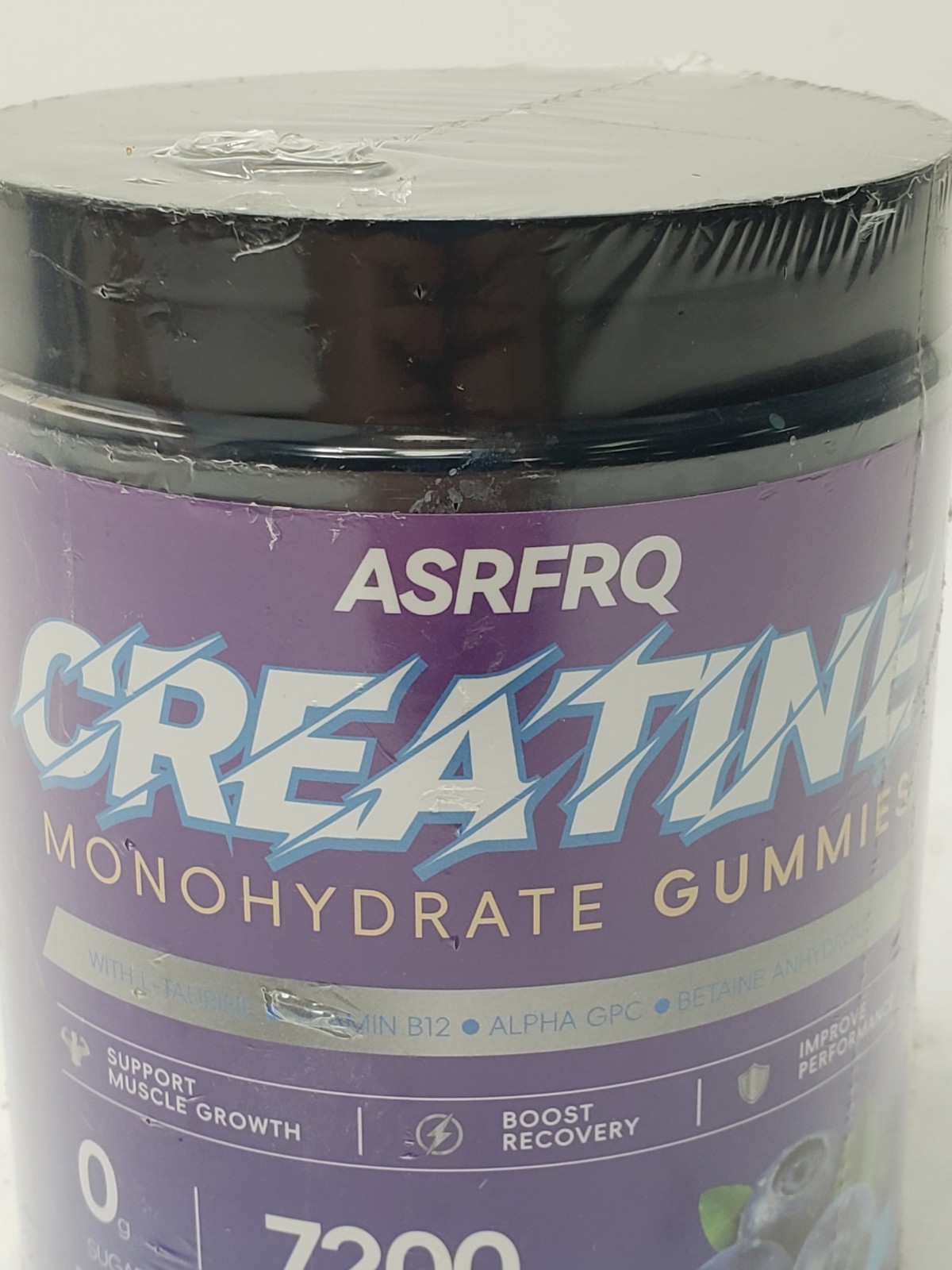 ASRFRQ Creatine Monohydrate Gummies 7200mg Blueberry Sealed Exp 10/09/2026