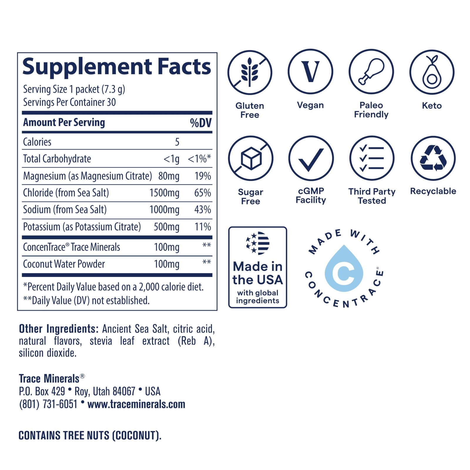Electrolyte Powder Mix – Zero Sugar Hydration, Ancient Sea Salt & Coconut Water,