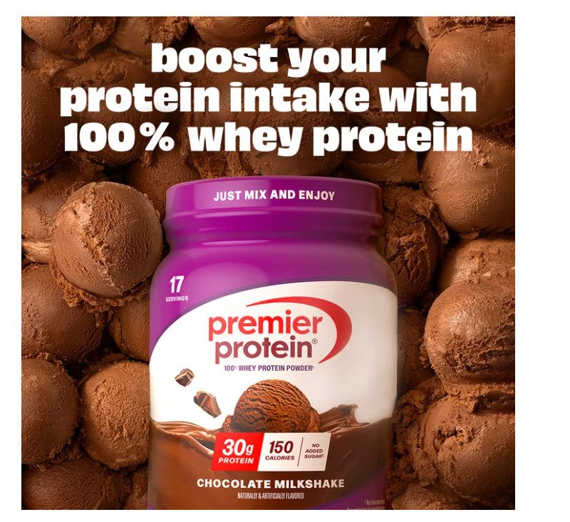Premier Protein Whey Powder Chocolate Milkshake 1.5lb 30g Protein