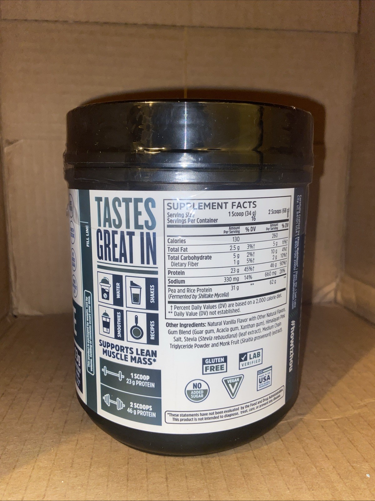 ZHOU NUTRITION Plant Complete Protein Powder – Vanilla – 19 oz