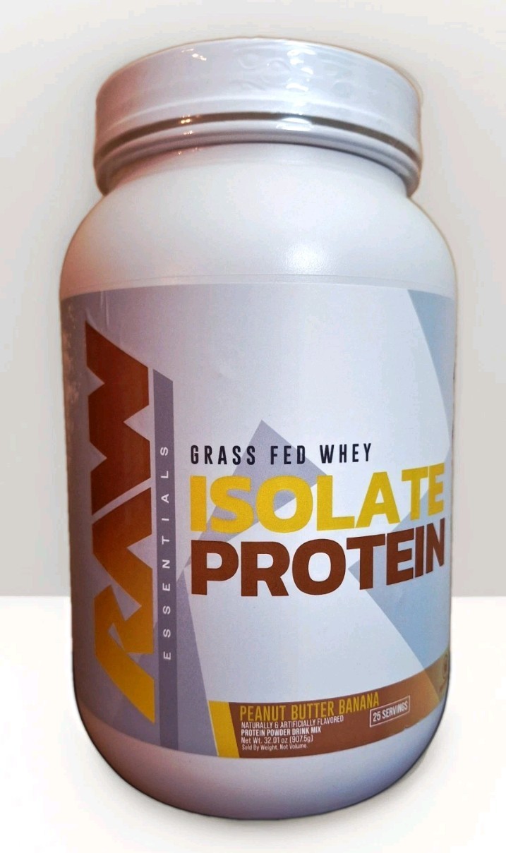 Raw 100% Grass-fed Whey Isolate, Peanut Butter Banana🍌 25 Servings, 12/2027✨️