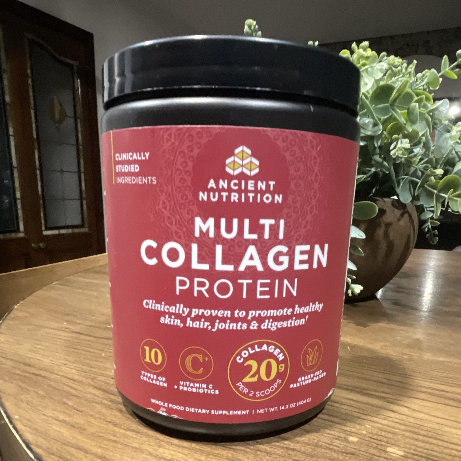 Ancient Nutrition Multi Collagen Protein Powder + Vit C Probiotic 14.3 oz