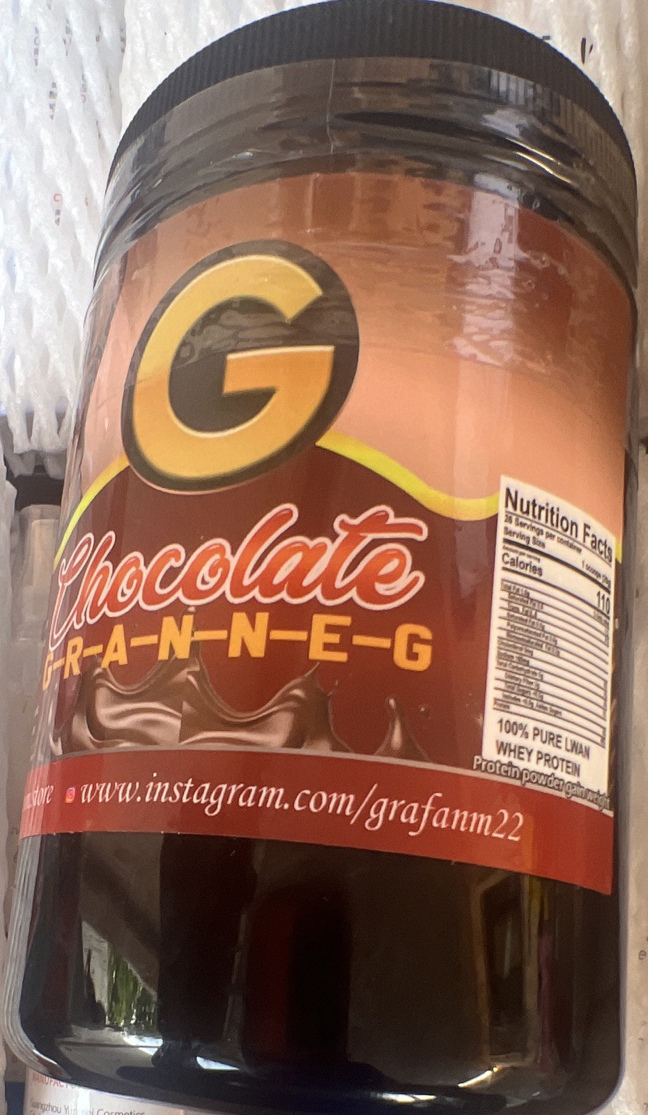 Granfanm Chocolate Whey Protein Powder 100% Pure for Bodybuilding Muscle Gain