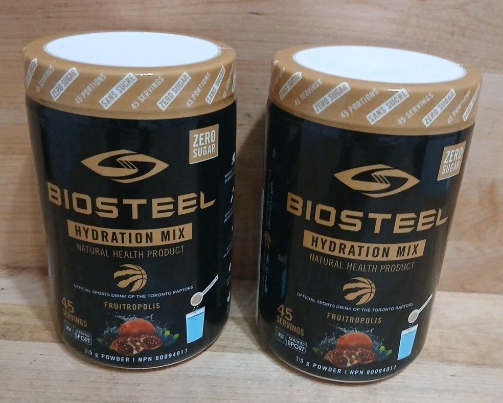 2 PACK: BIOSTEEL “FRUITROPOLIS” HYDRATION MIX 45 SERVINGS NSF ELECTROLYTES 11oz