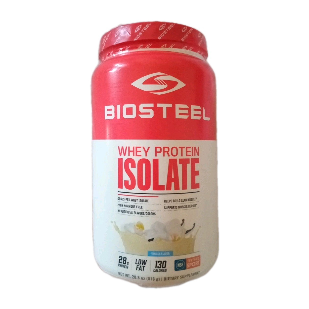 Biosteel Whey Protein Isolate 28 Gm Protein Per Serv Vanilla 24 Serv 28.8 Oz