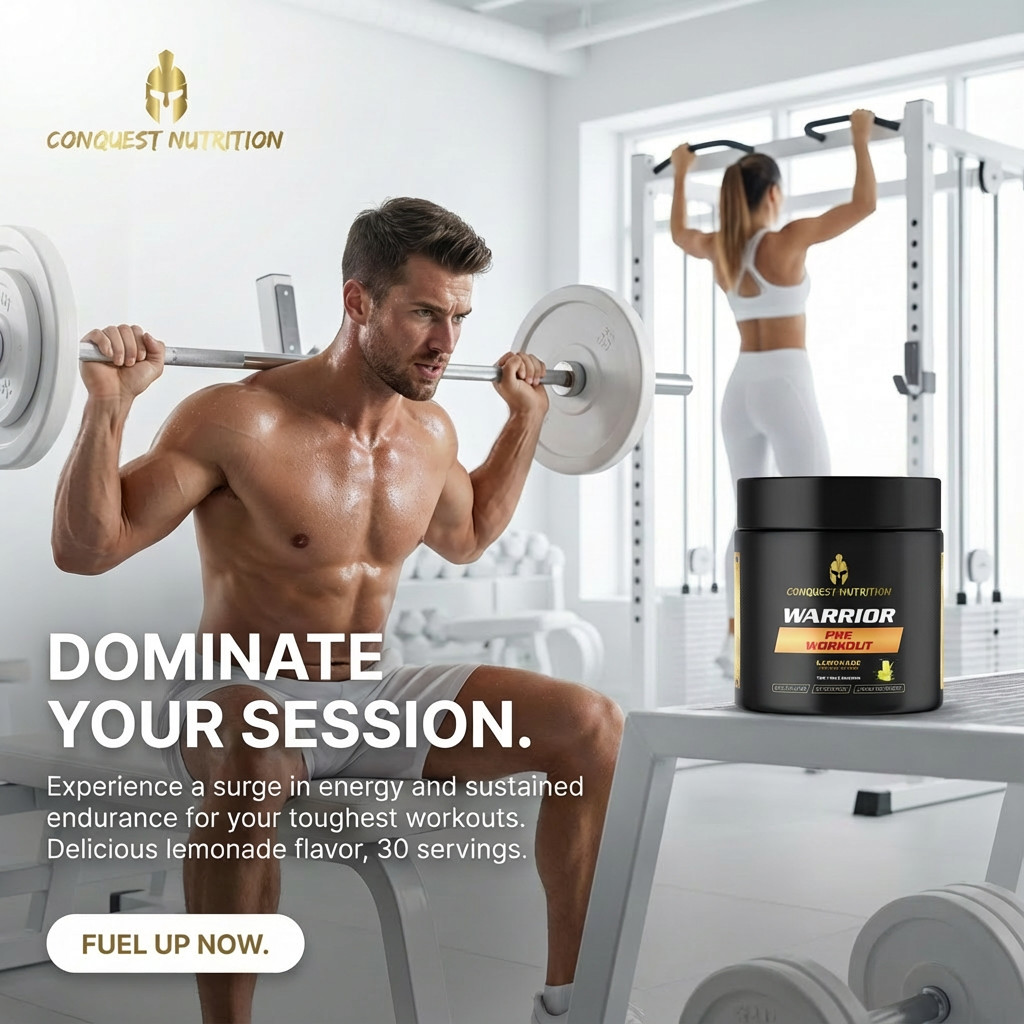 Conquest Warrior Pre Workout Lemonade 30 Servings Energy Endurance Focus Pump