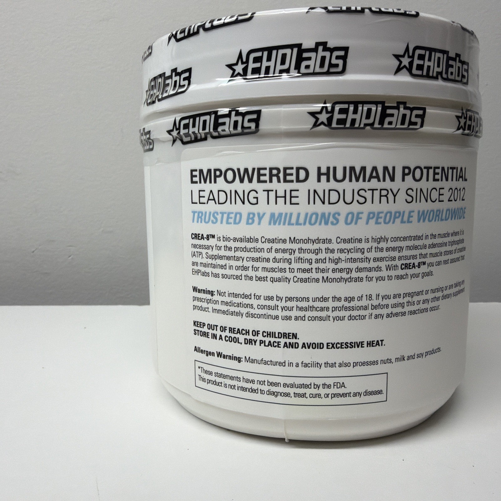 EHPLABS CREA-8 Creatine Monohydrate Pharmaceutical Grade 100 Servings Unflavored