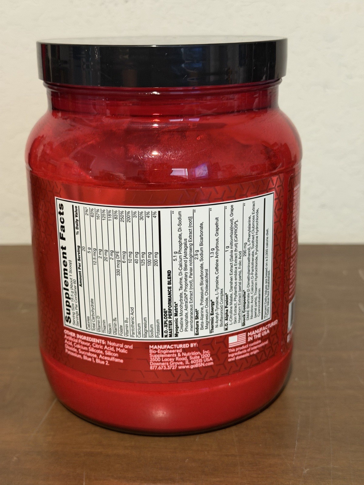BSN NO XPLODE 3.3B BLUE RASPBERRY 2.45LB