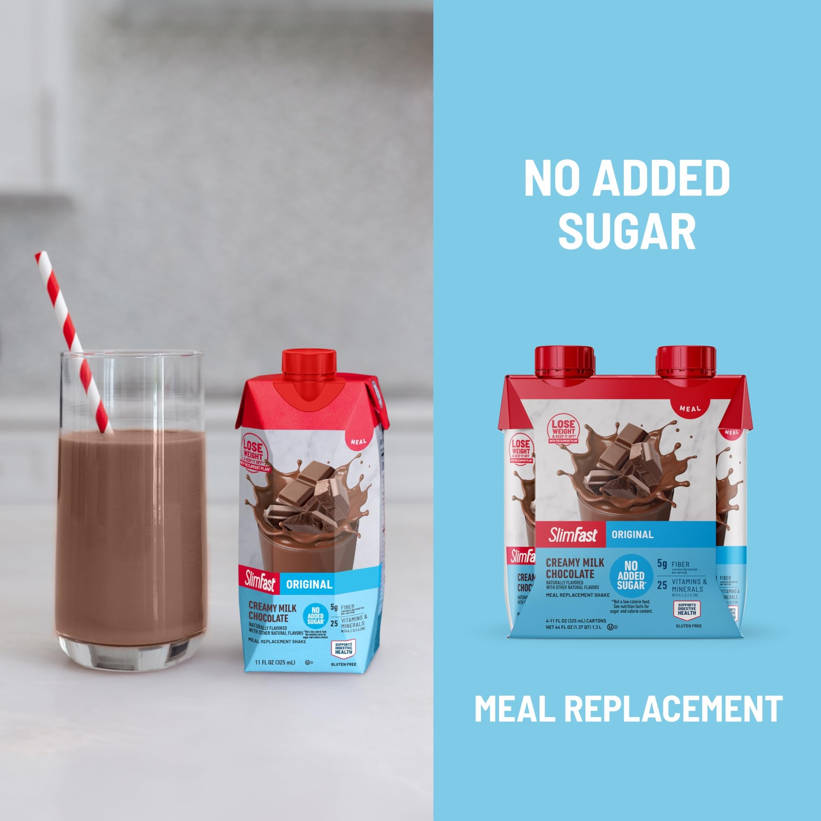 SlimFast Meal Replacement Shake, Original Creamy Milk 12 Count (Pack of 1)