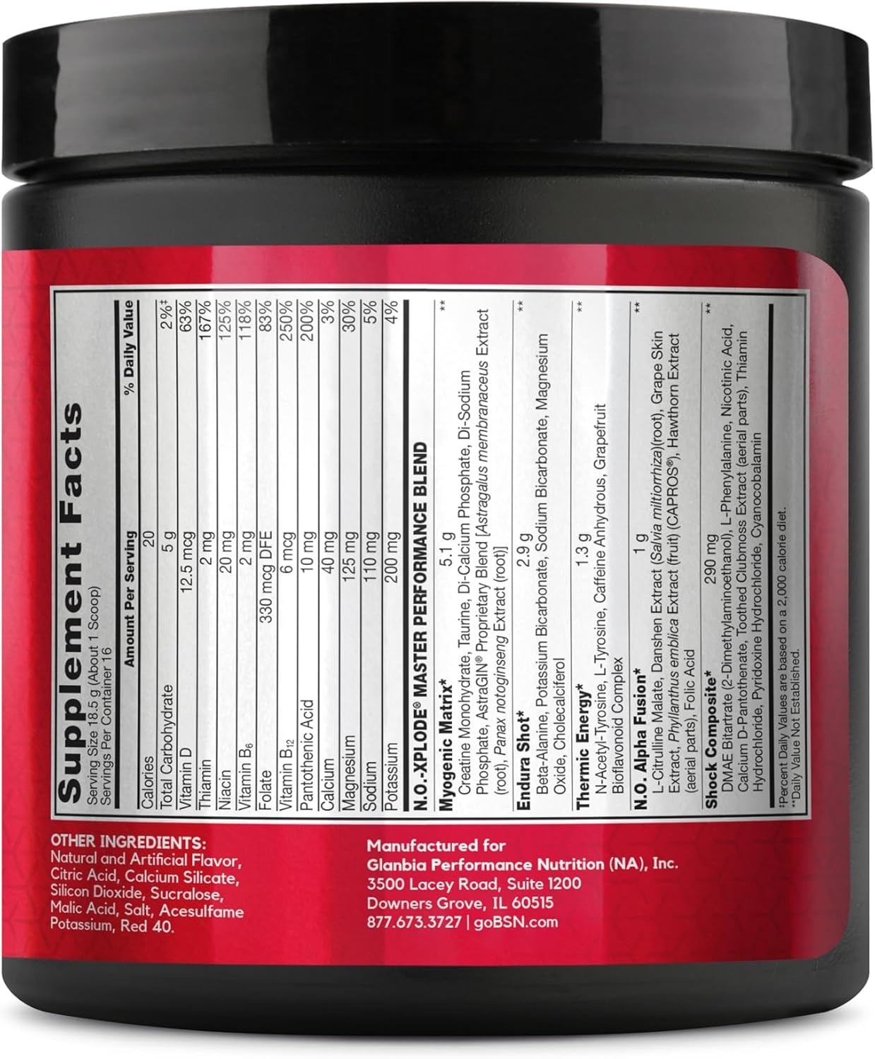 16 Servings N.O.-XPLODE Pre Workout Powder, Creatine & Beta-Alanine, Fruit Punch