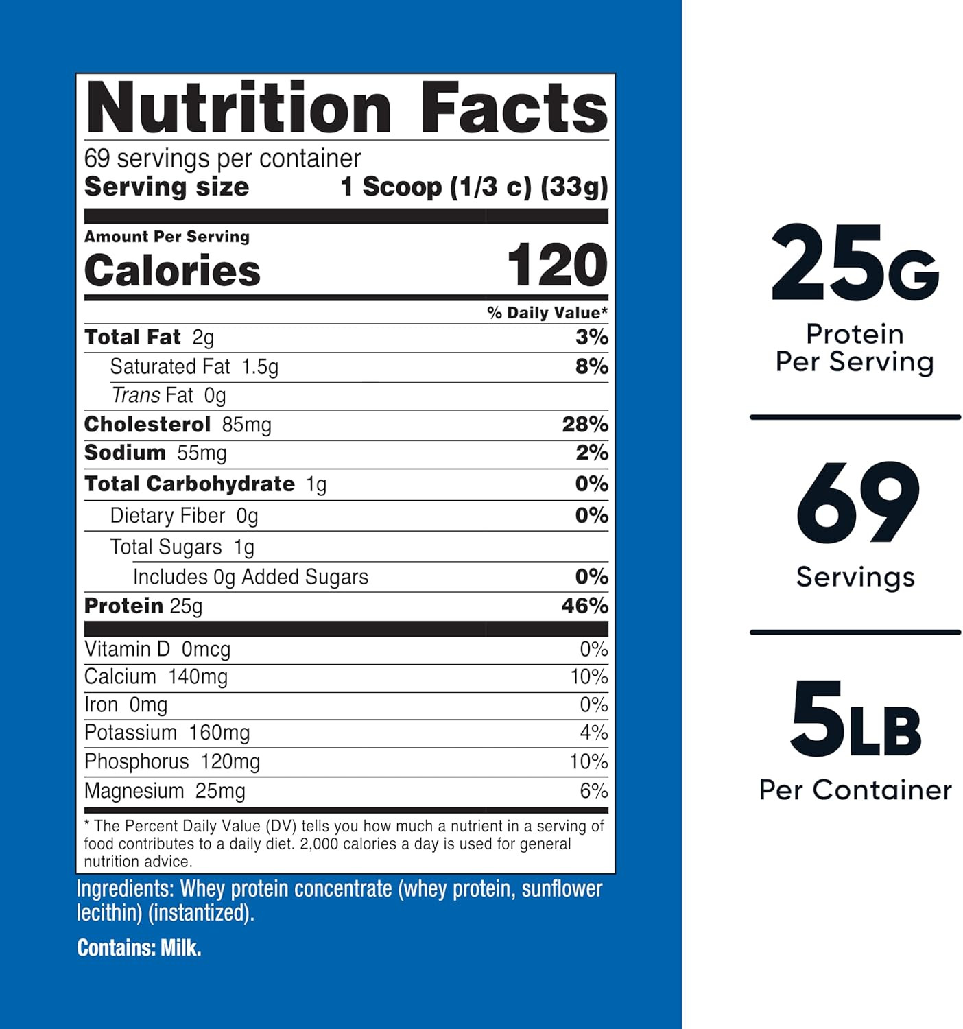 Whey Protein Powder, Unflavored, 5 Pounds – from Whey Protein Concentrate