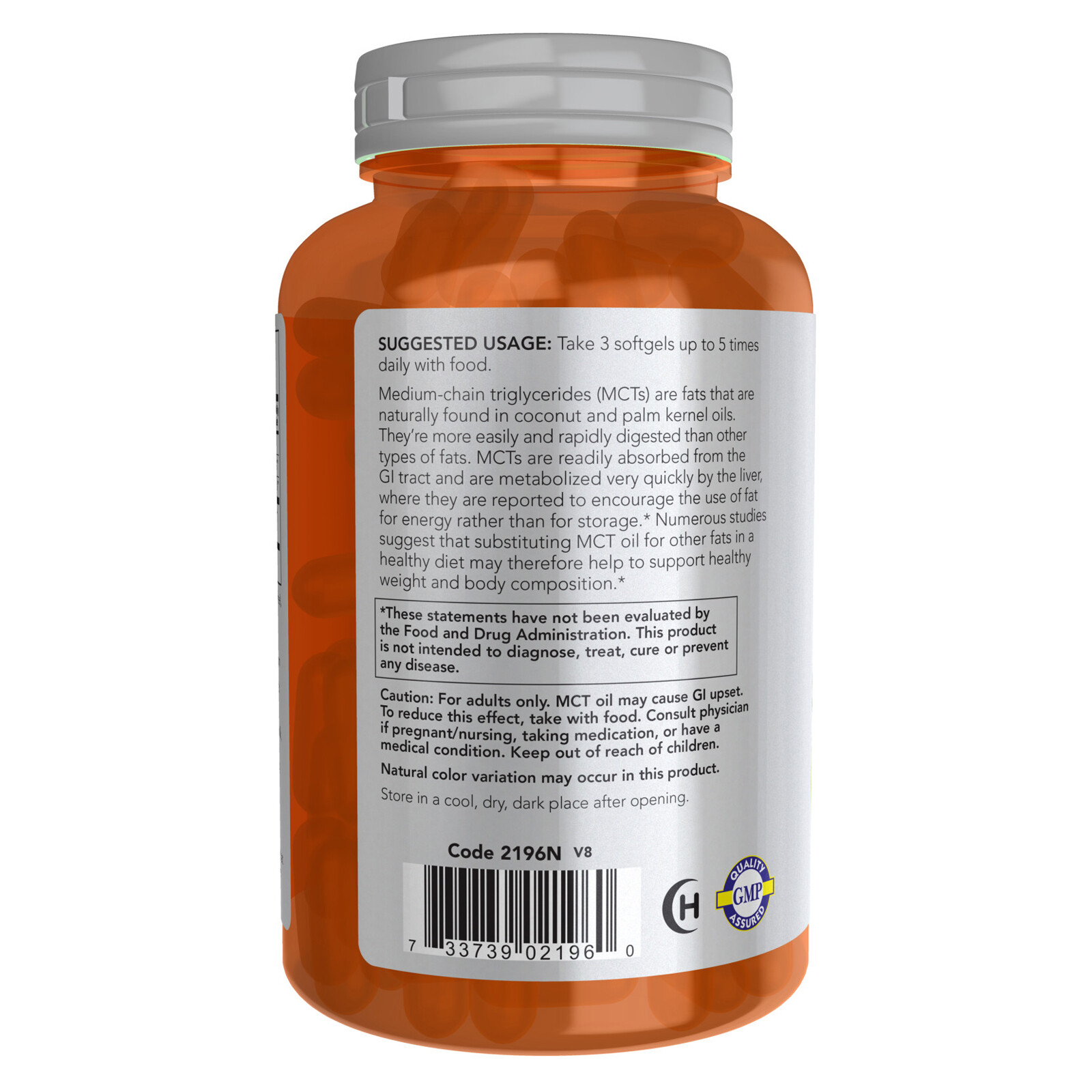 3 x NOW MCT Oil 1000 mg 150 Softgels Weight Management Thermogenic