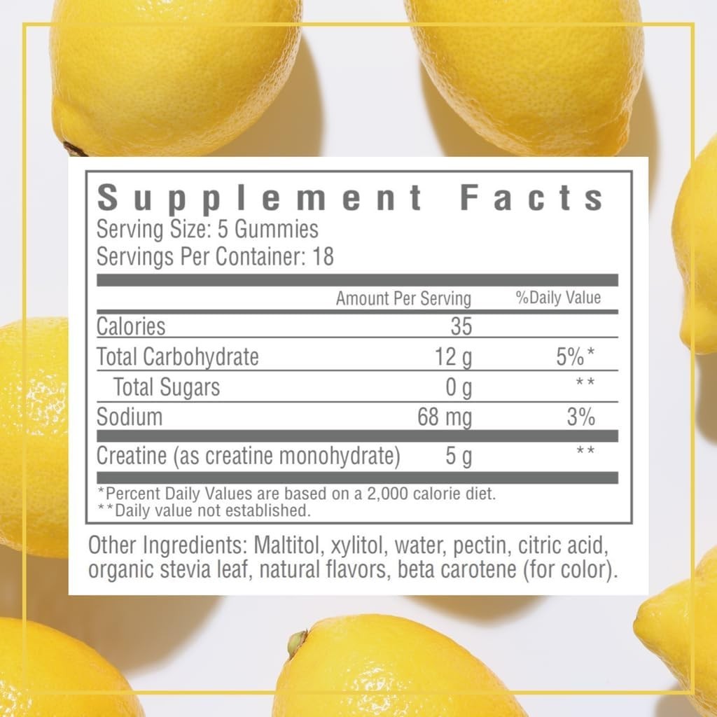 CONSULT HEALTH Creovate Creatine Monohydrate Gummies Lemon 5g 90 Body & Brain