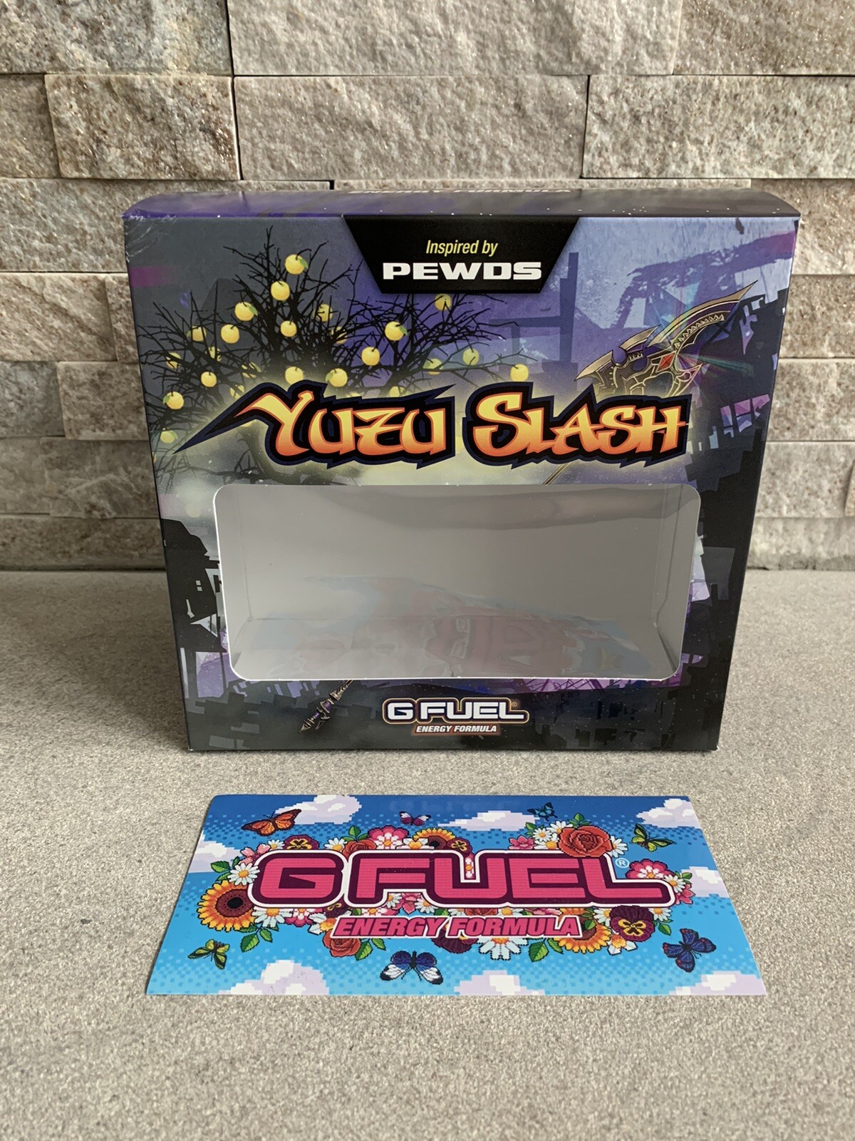 GFUEL collectors box “Yuzu Slash” Pewdiepie G Fuel BOX ONLY + Sticker Pewds
