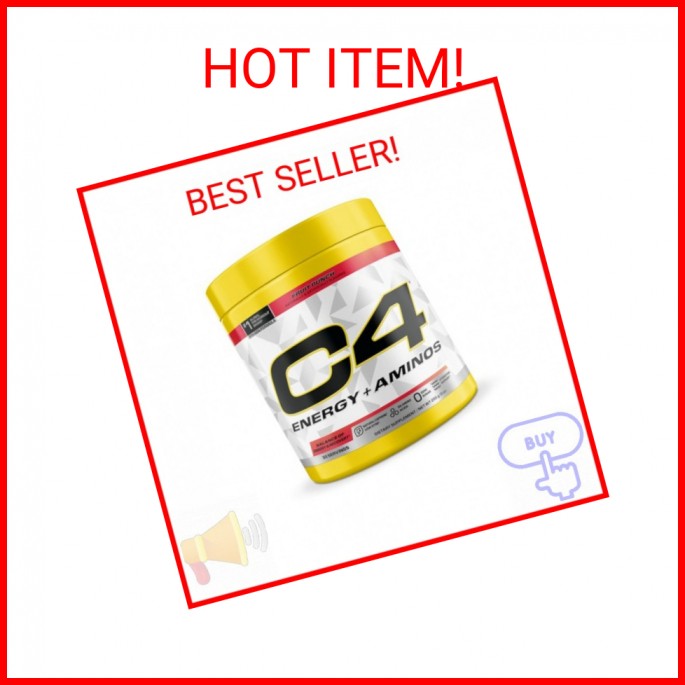 C4 Energy + Aminos Powder, 5g BCAAs & EAAs for Muscle Recovery, 3 Electrolytes f