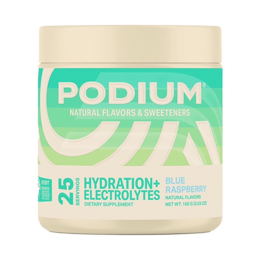 PODIUM Hydration+ Electrolytes Powder Blue Raspberry, 3.53 oz
