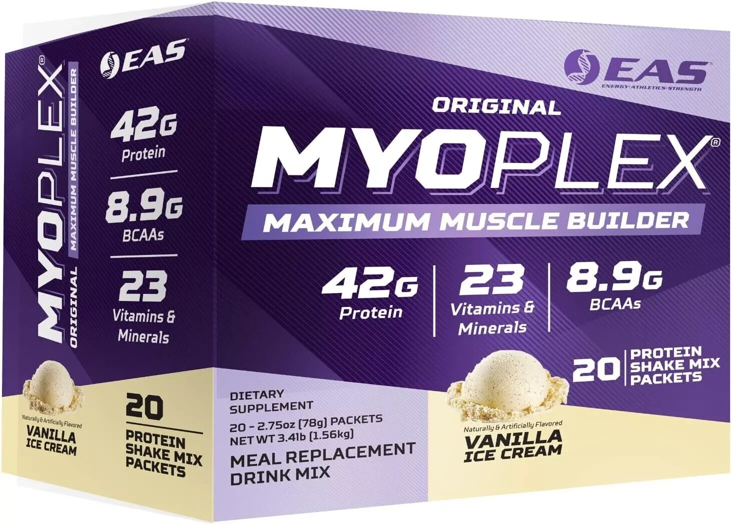 EAS Original Myoplex High Protein Meal Replacement 20 Individual Packs 6 Flavors
