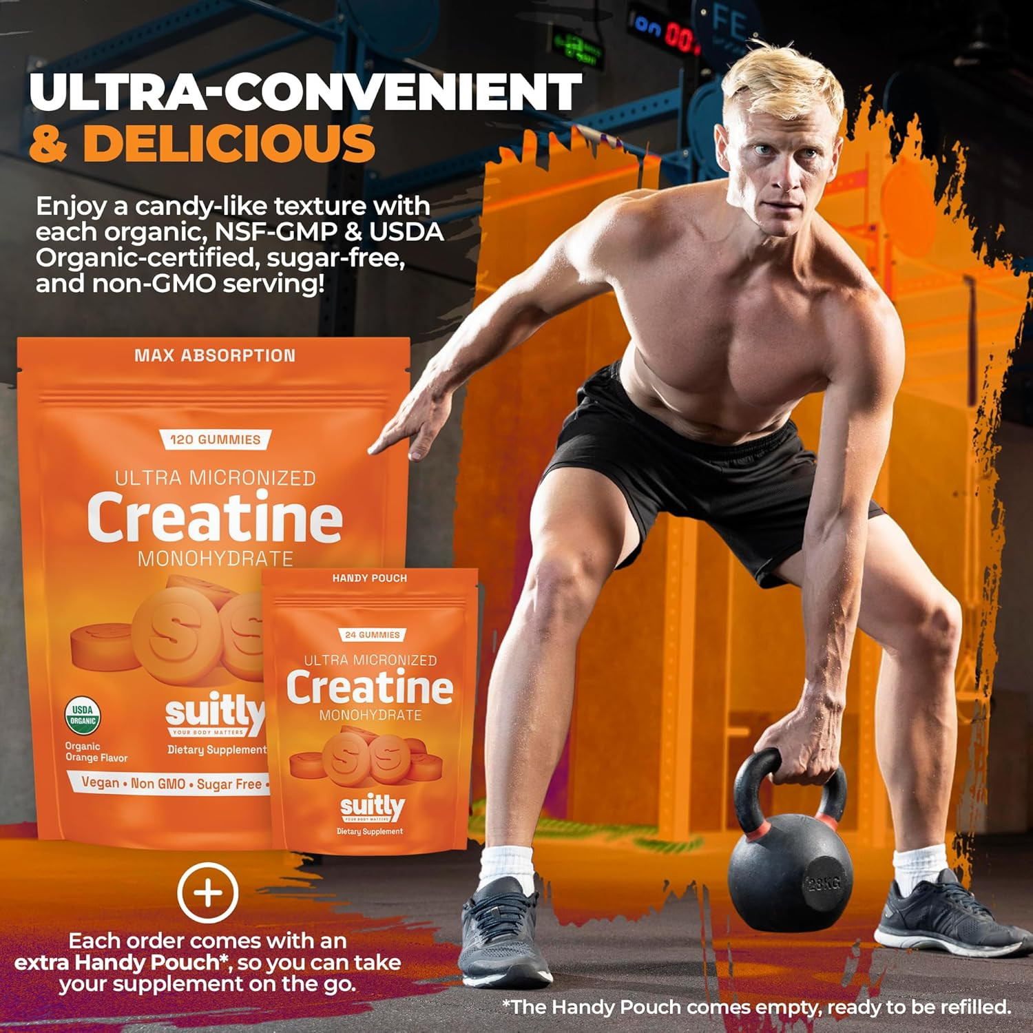 5G Ultra-Micronized Creatine Monohydrate Gummies | Made with Certified Organic I