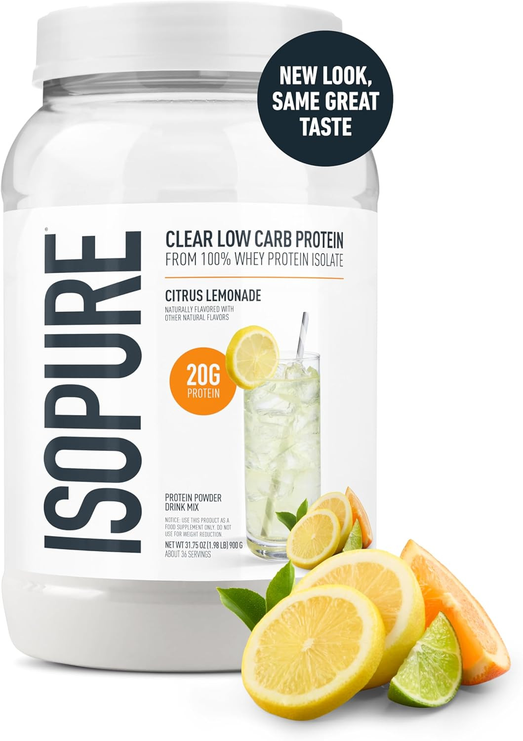 Clear Whey Isolate Protein Powder, Lactose Free, Gluten Free, Naturally Flavored