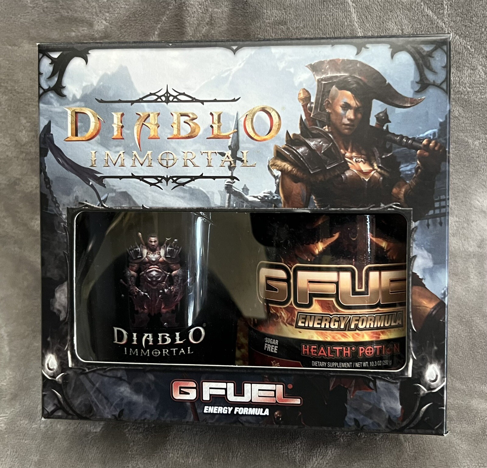 G Fuel Health Potion Gfuel Box Diablo Immortal Shaker, Sticker, Empty Tub READ