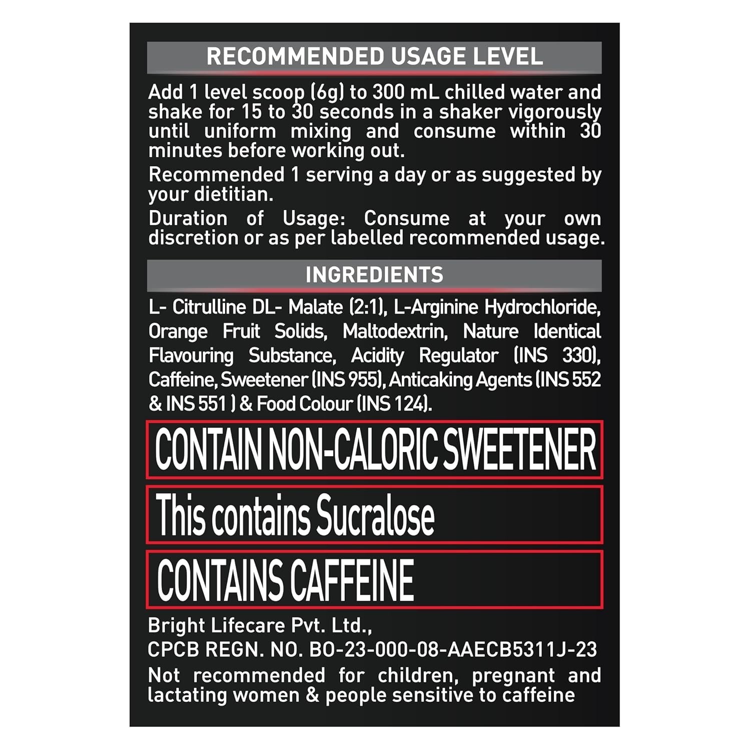 Pre Workout 200 (Fruit Splash, 16 servings, 100g) | 200mg Caffeine,Citrulline