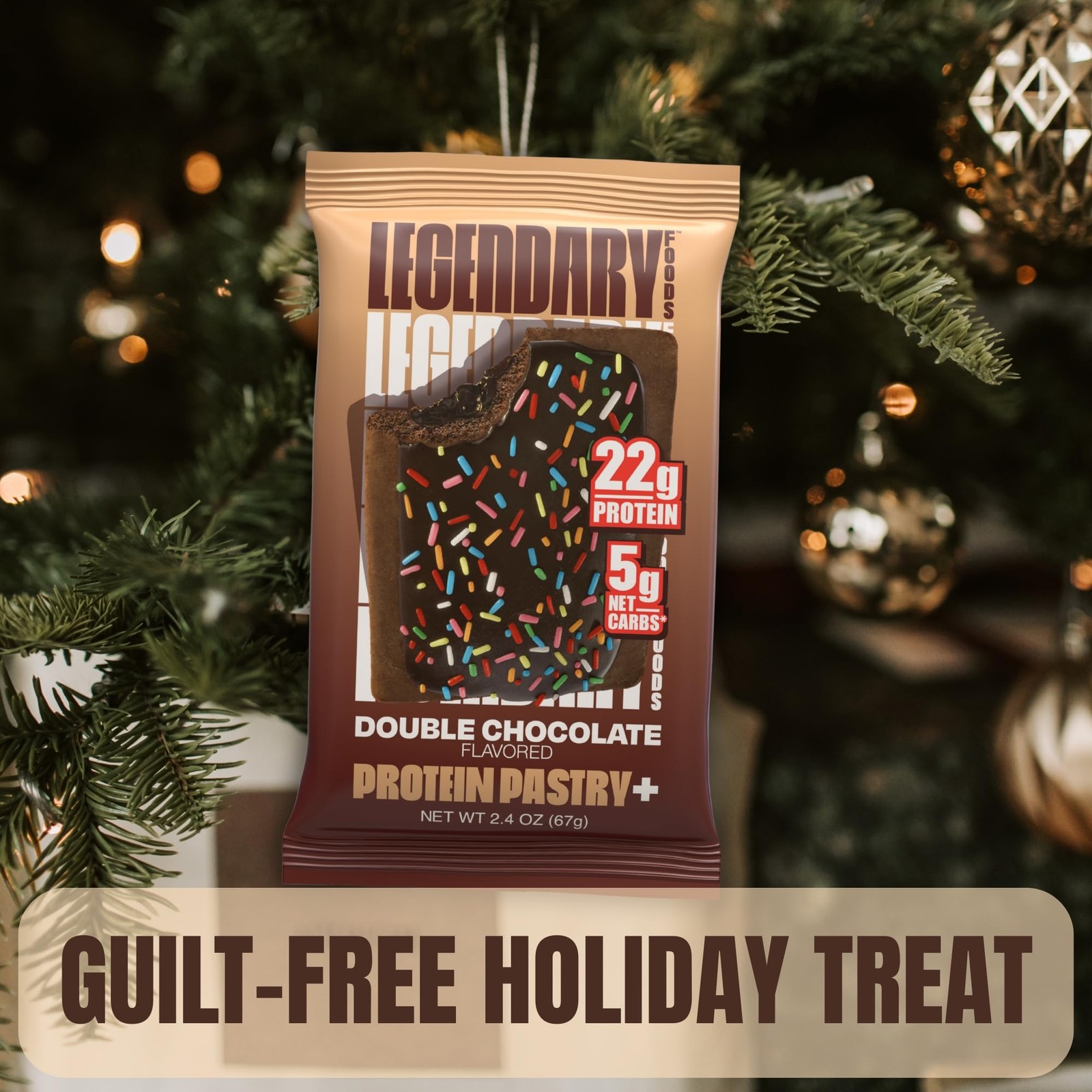 Legendary Foods Double Chocolate 22g Protein Pastry, Low Carb, 0g Sugar, Keto