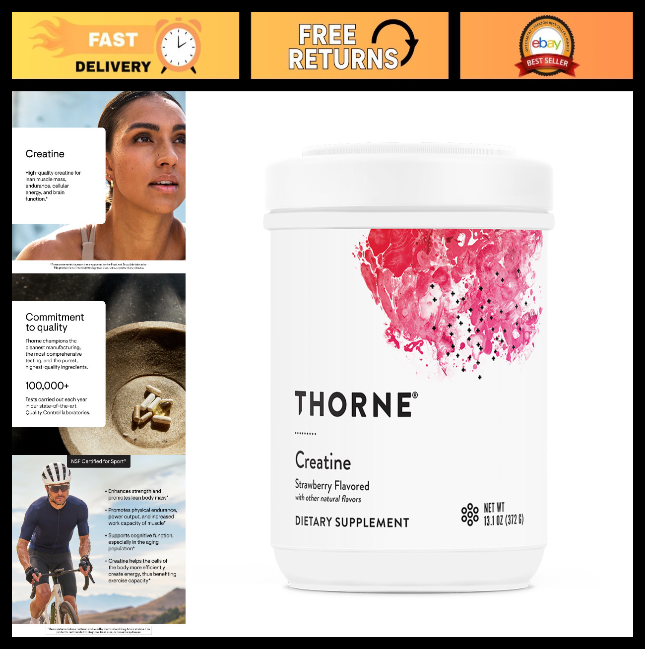 Micronized Creatine Monohydrate Powder – 60 Servings, Supports Muscle & Enduranc