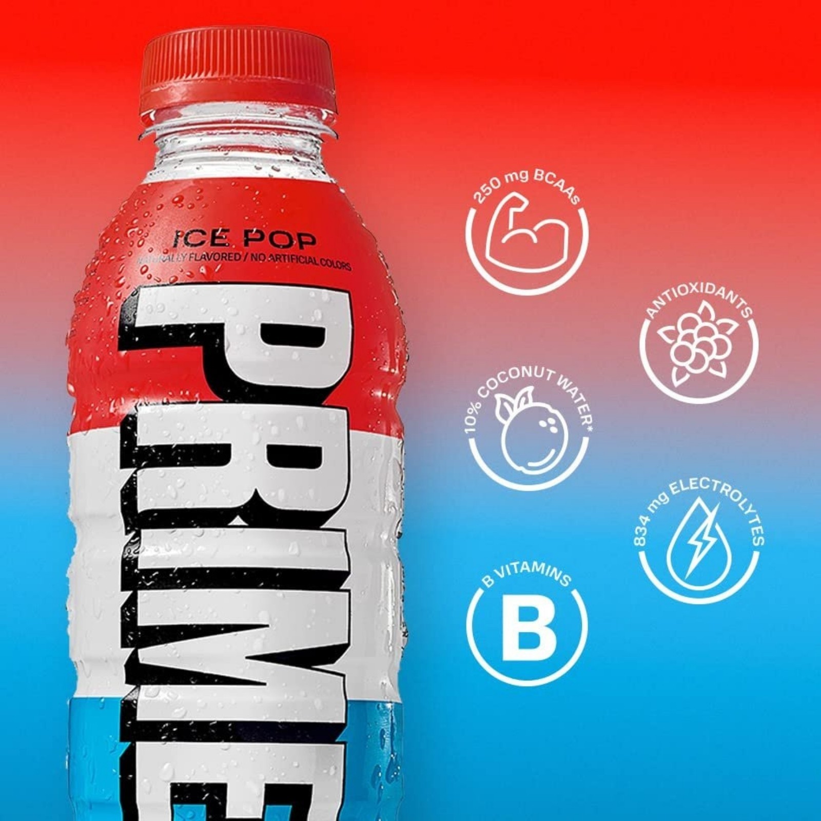Prime Hydration ice pop Drink, 16.9 fl oz – Ice Pop (12 Pack)