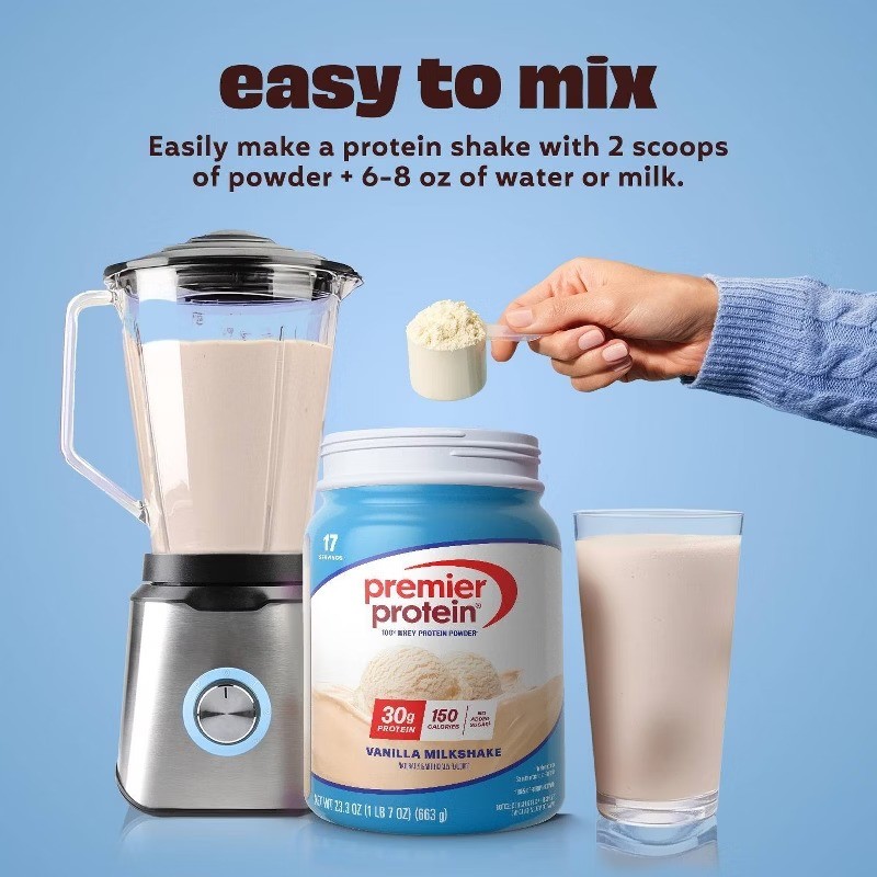 100% Whey Protein Powder – Vanilla Milkshake – 17 Serve