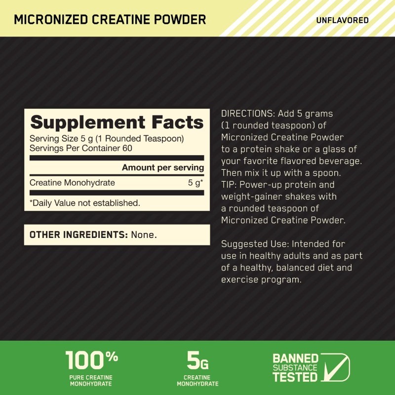 Creatine Sports Nutrition Supplement Powder – 10.58oz: Energy, Dieting