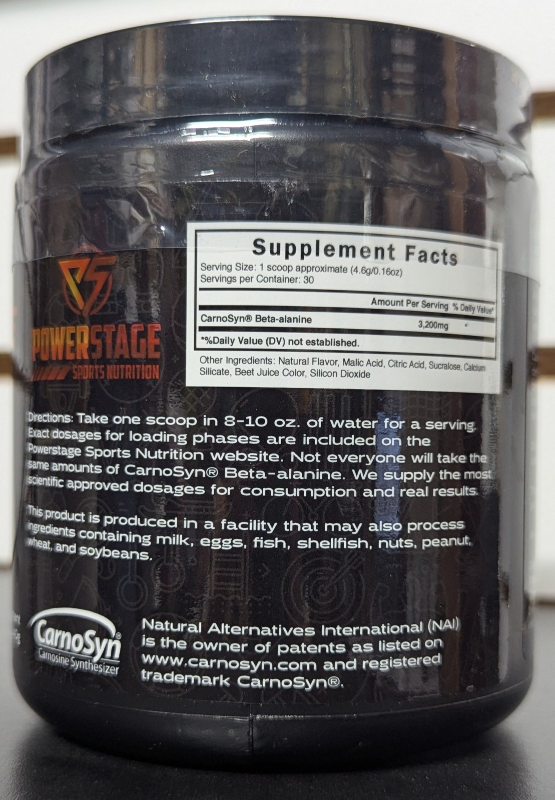 PowerStage Beta Alanine Carnosyn Powdered Workout Supplement Fruit Punch Flavor