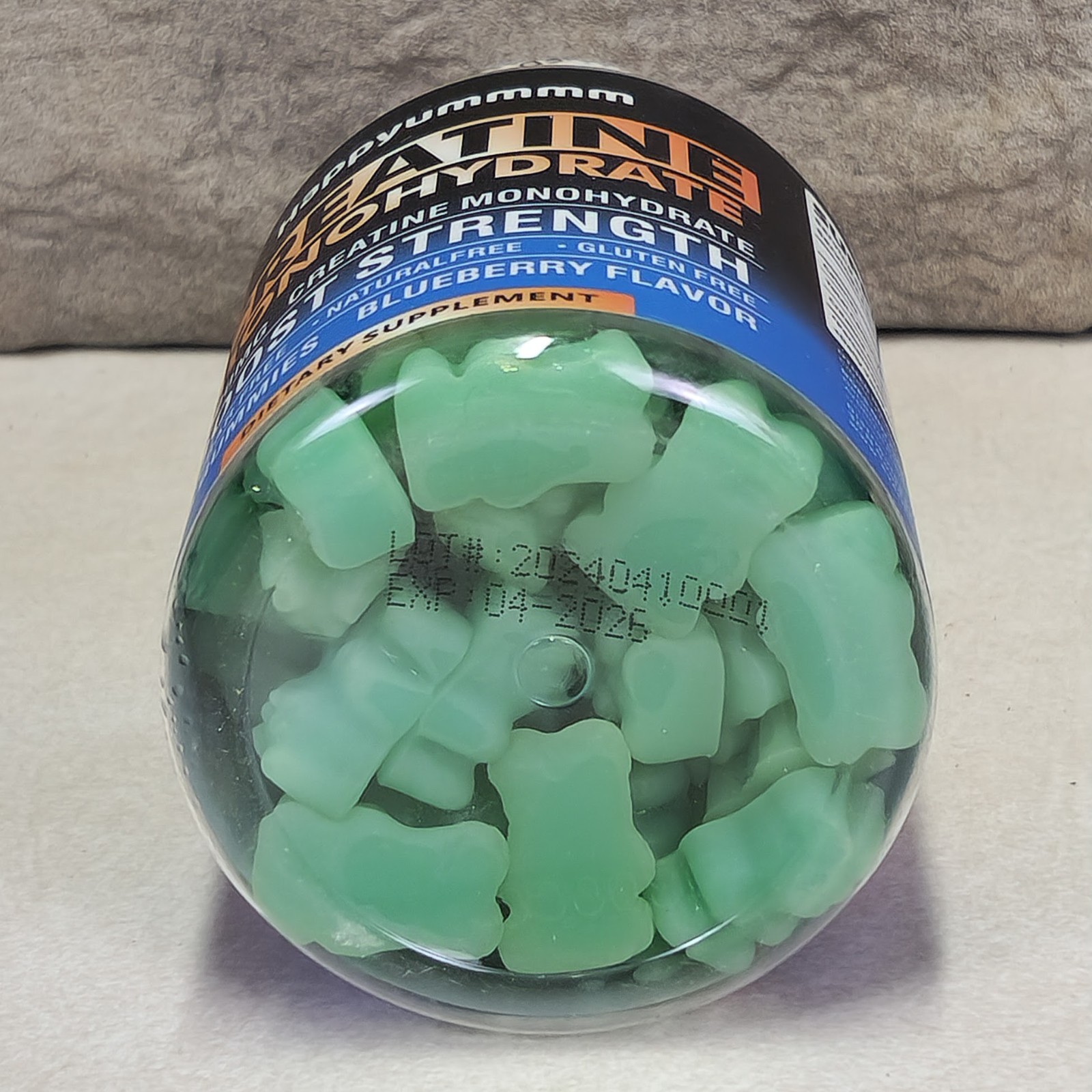 Creatine Monohydrate 5000MG 90 Gummies Muscle Growth Blueberry Flavor Exp 04/26